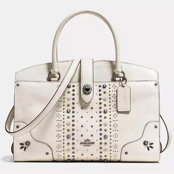 Coach Mercer Studded Bandana Rivets 2-Way Satchel 30 - Picture 1 of 17